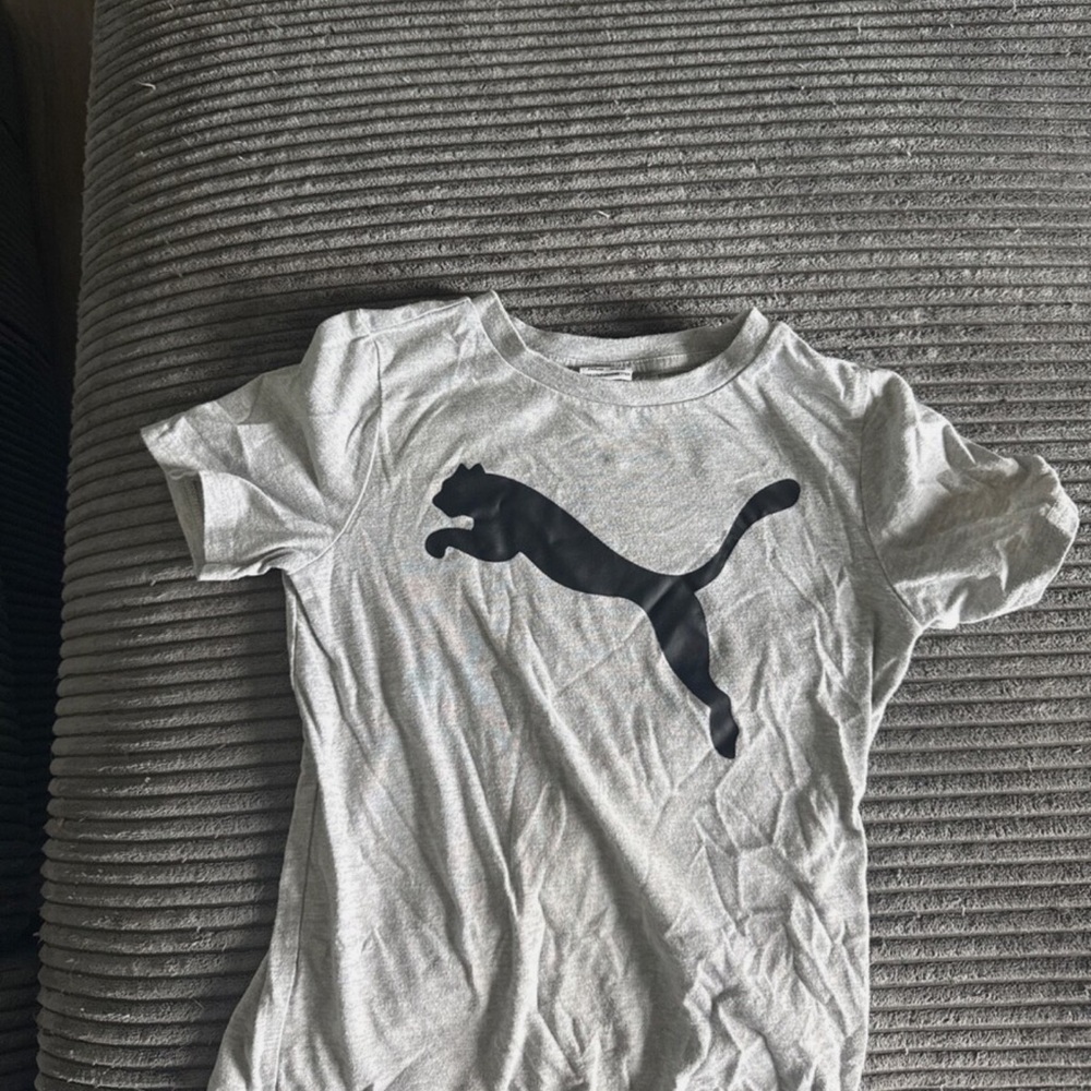 Puma Gray and Black Short Sleeve Tee